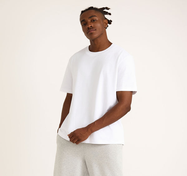 organic basics True Heavy Boxy Fit Tee White