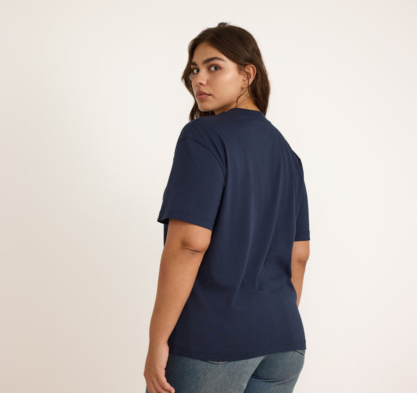Organic Basics True Heavy Boxy Tee Deep Navy