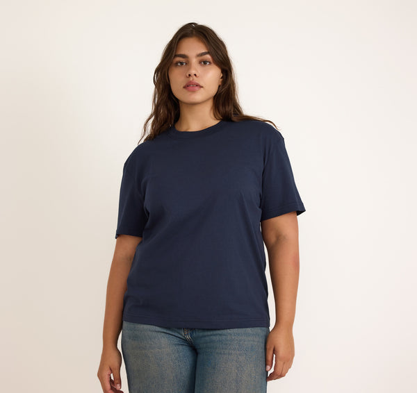 organic basics True Heavy Boxy Tee Deep Navy