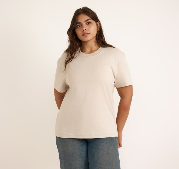 Organic Basics True Heavy Boxy Tee Sandstone