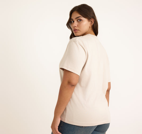Organic Basics True Heavy Boxy Tee Sandstone
