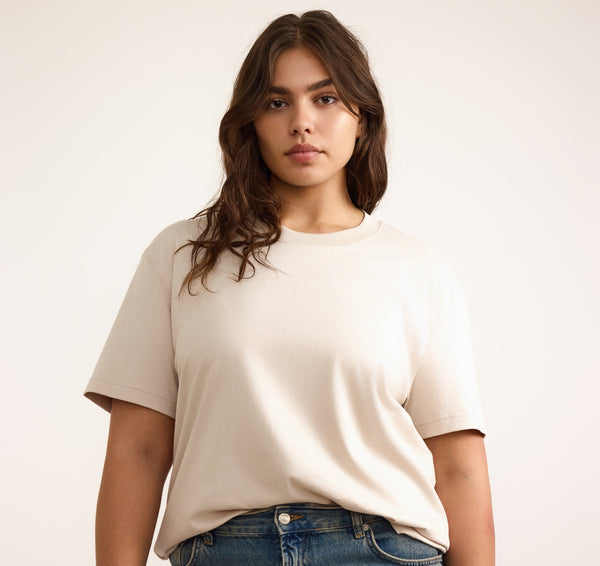 organic basics True Heavy Boxy Tee Sandstone
