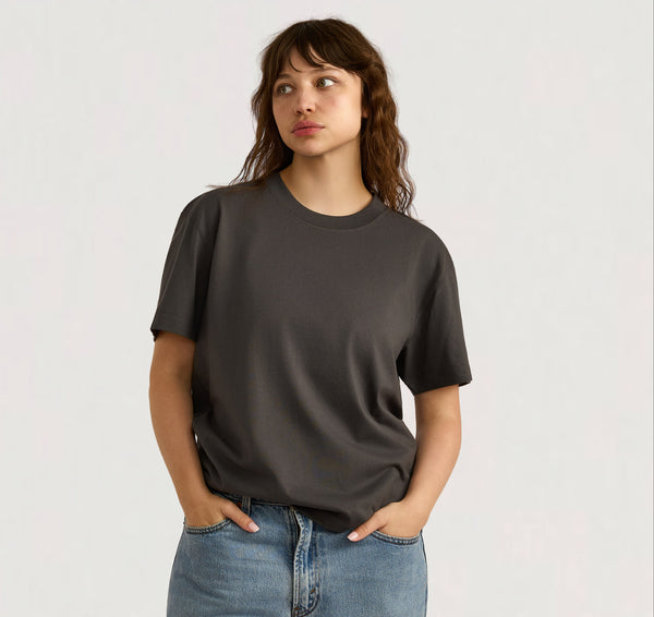organic basics True Heavy Boxy Tee Slate