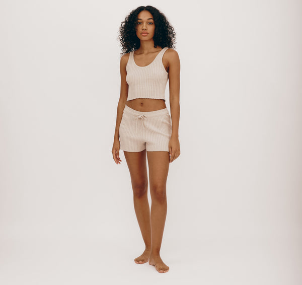 Organic Basics True Knit Shorts Oat