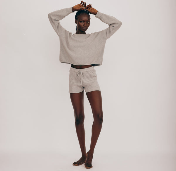 Organic Basics True Knit Sweater Grey Melange