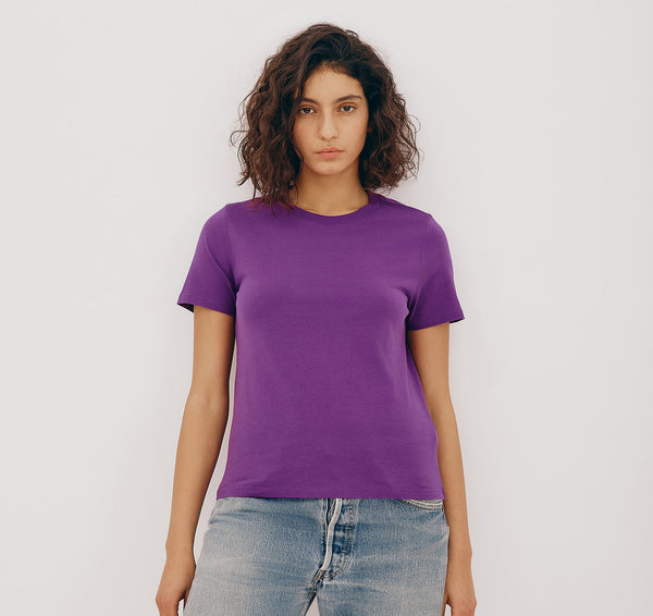 Organic Basics True Regular Tee Aubergine