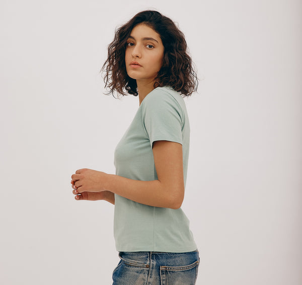 Organic Basics True Regular Tee Eucalyptus