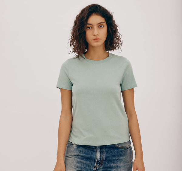 organic basics True Regular Tee Eucalyptus