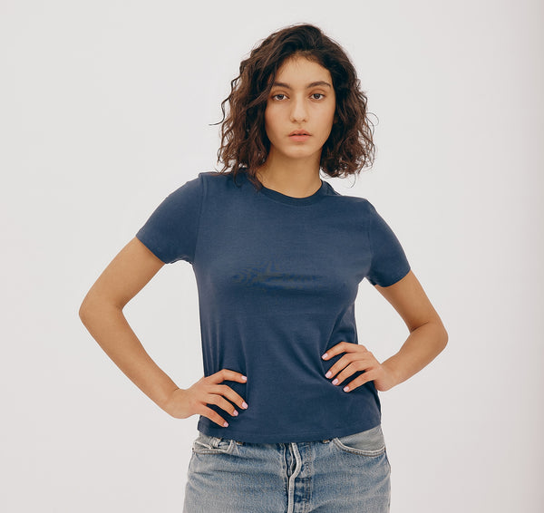 Organic Basics True Regular Tee Midnight Blue