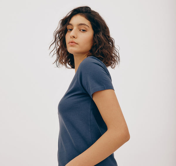 Organic Basics True Regular Tee Midnight Blue