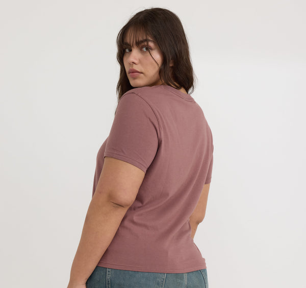 Organic Basics True Regular Tee Rose Wood