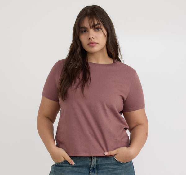 organic basics True Regular Tee Rose Wood