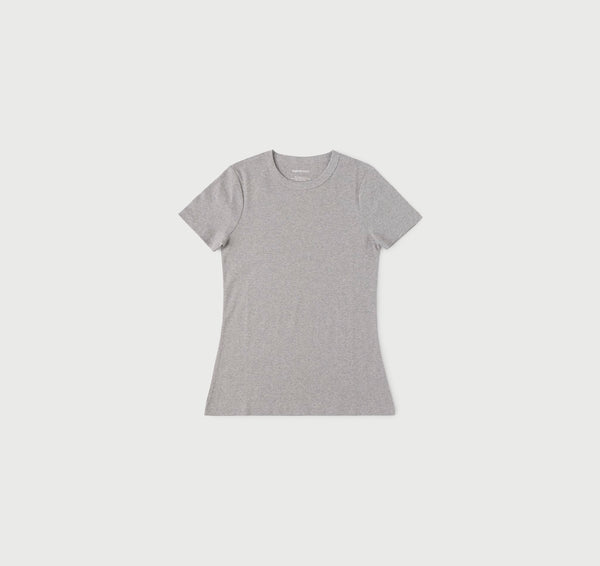 Organic Basics True Rib Tee Grey Melange