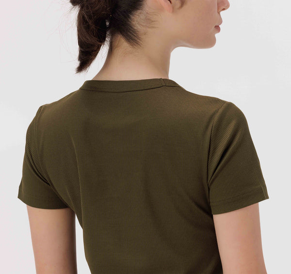 Organic Basics True Rib Tee Olive