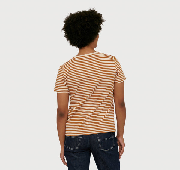 Organic Basics True Tee Ocher Stripe