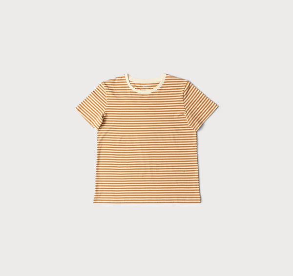 Organic Basics True Tee Ocher Stripe