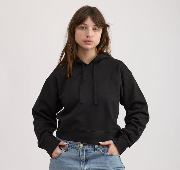 organic basics Weekend Boxy Hoodie Black