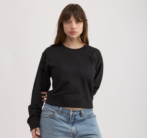 organic basics Weekend Boxy Sweatshirt Black