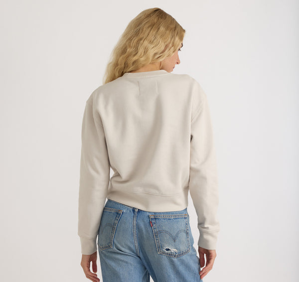 Organic Basics Weekend Crop Crewneck Sandstone