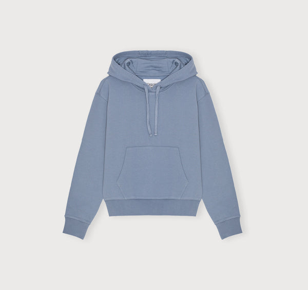 Organic Basics Weekend Crop Hoodie Misty Blue