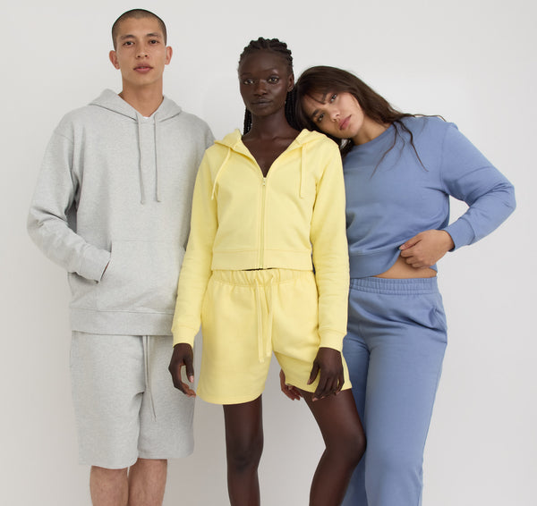 Organic Basics Weekend Crop Zip Hoodie Light Lemon