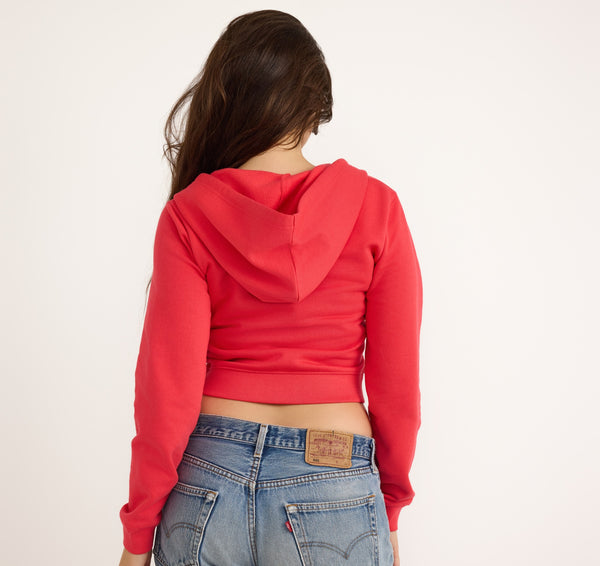 Organic Basics Weekend Crop Zip Hoodie Strawberry
