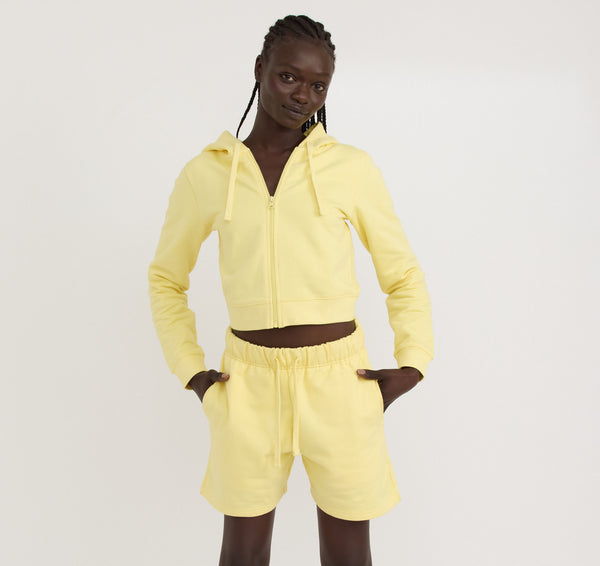 organic basics Weekend Longline Shorts Light Lemon