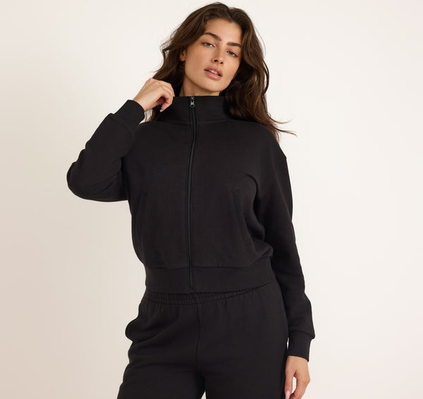 organic basics Weekend Track Jacket Black