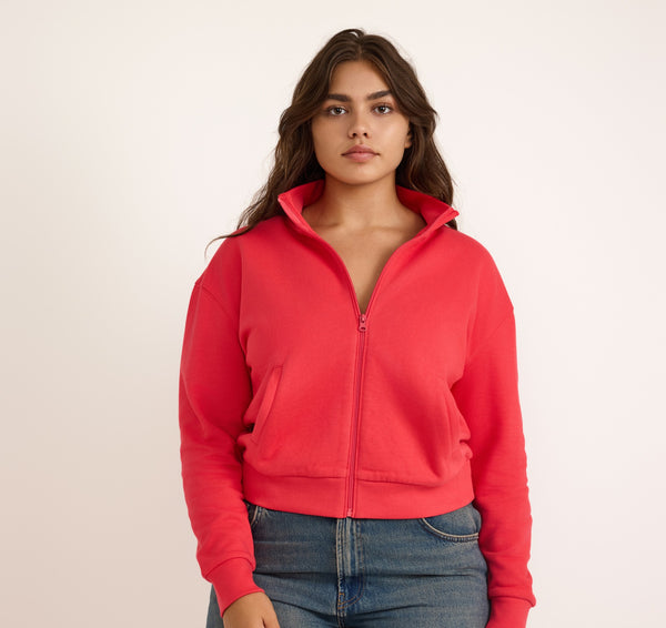 organic basics Weekend Track Jacket Strawberry
