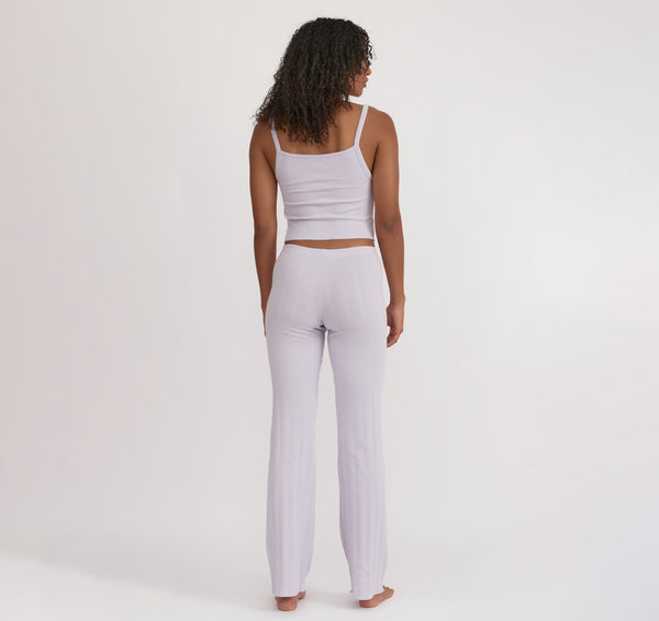 Organic Basics Pointelle Straight Leg Pants Soft Lilac