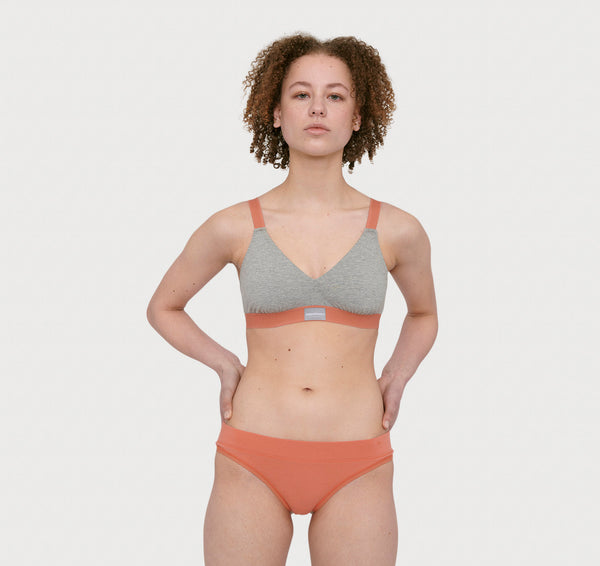 Organic Basics Recycled Cotton Move Bralette Grey Melange