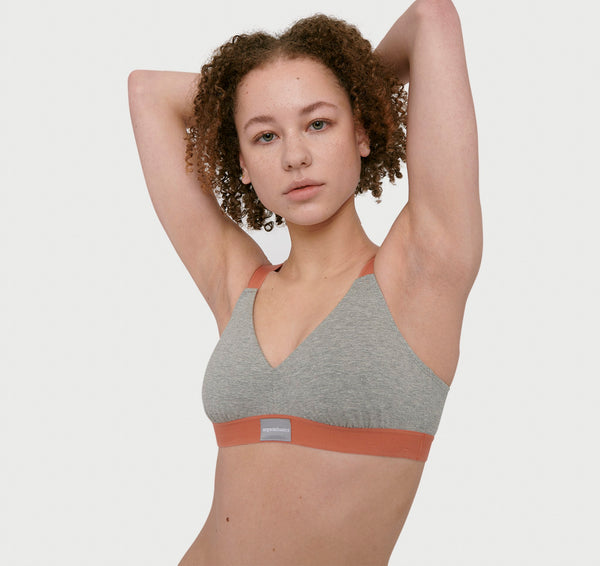 Organic Basics Recycled Cotton Move Bralette Grey Melange