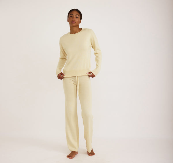 Organic Basics Soft Knit Boxy Crewneck Sweater Double Cream