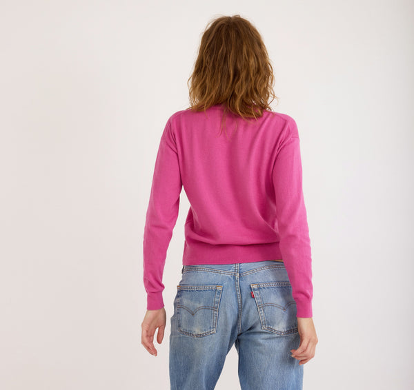 Organic Basics Soft Knit Boxy Crewneck Sweater Pink