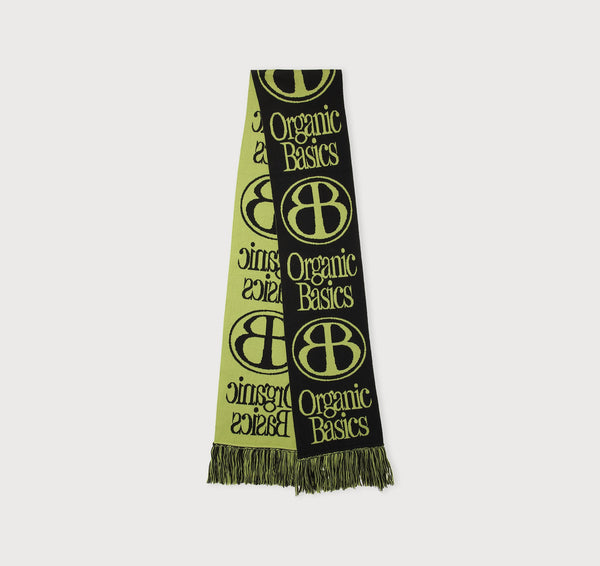 organic basics Soft Knit Jacquard Scarf Matcha Green