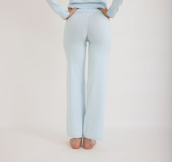Organic Basics Soft Knit Straight Leg Pants Light Blue