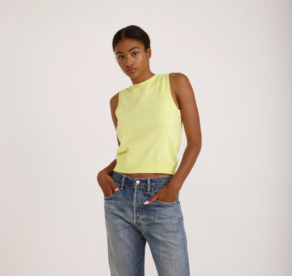 Organic Basics Soft Knit Sweater Vest Elderflower Green