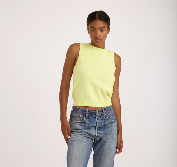 organic basics Soft Knit Sweater Vest Elderflower Green