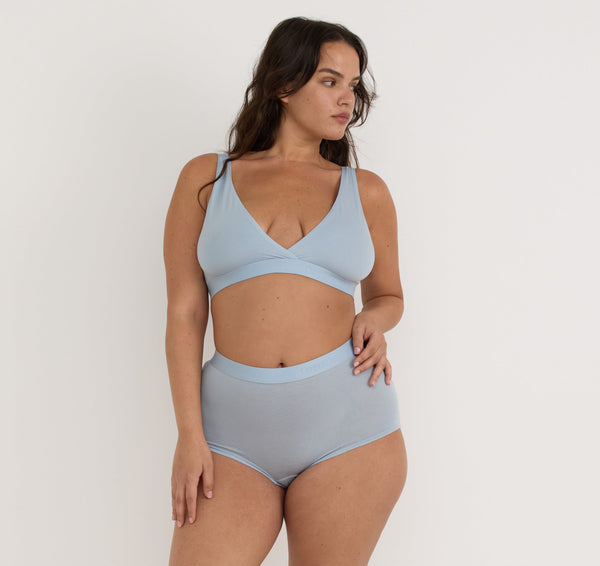 organic basics Soft Touch Basic Bralette Cloudy Blue