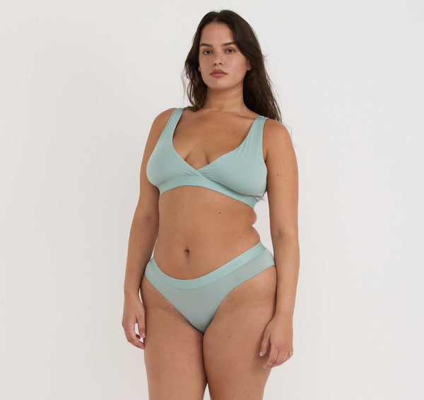 organic basics Soft Touch Basic Bralette Eucalyptus