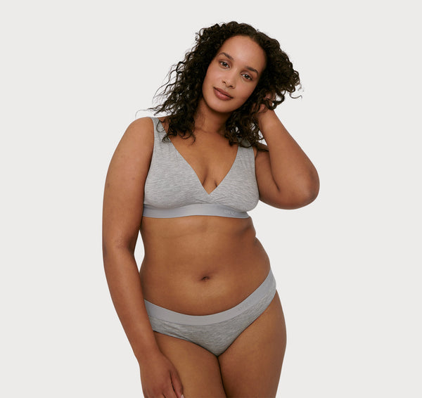 organic basics Soft Touch Basic Bralette Grey Melange