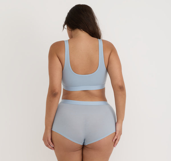 Organic Basics Soft Touch Scoop Neck Bralette Cloudy Blue