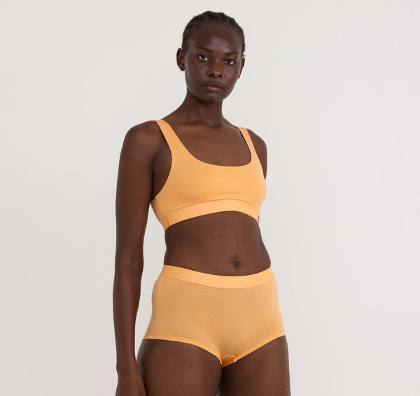 Organic Basics Soft Touch Scoop Neck Bralette Papaya