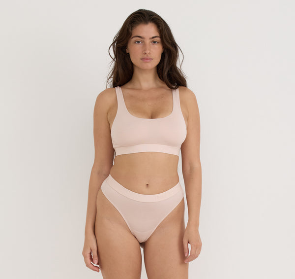 Organic Basics Soft Touch Scoop Neck Bralette Soft Apricot