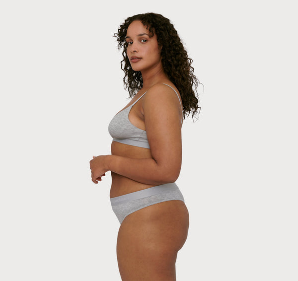Organic Basics Soft Touch Tanga 2-pack Grey Melange