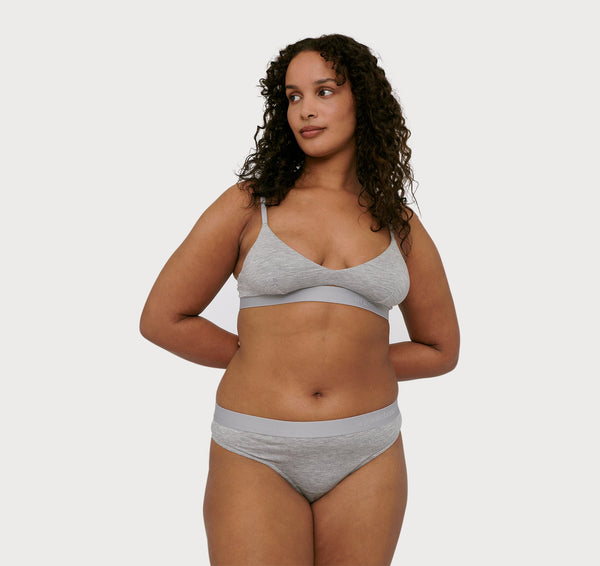 organic basics Soft Touch Tanga 2-pack Grey Melange