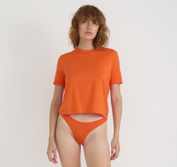 Organic Basics Soft Touch Veil High-Leg Briefs Tangerine