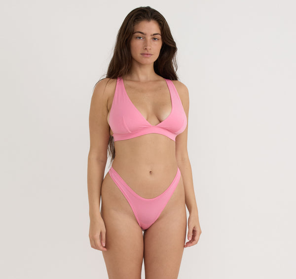 organic basics Soft Touch Veil Plunge Bralette Tulip Pink