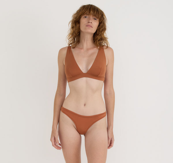 organic basics Soft Touch Veil Plunge Bralette Wood