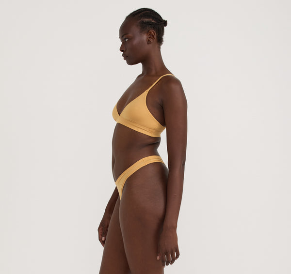 Organic Basics Soft Touch Veil Triangle Bralette Caramel